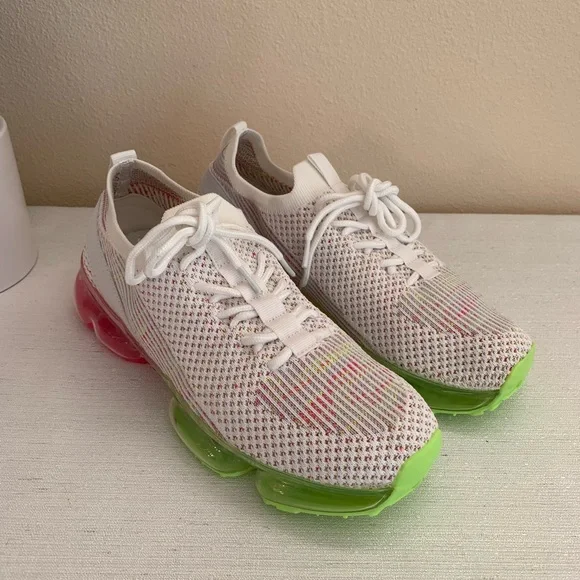 New La Sheela White Elastic Mesh Lace Slip On Fashion Sneakers Women’s 8 - Picture 6 of 13